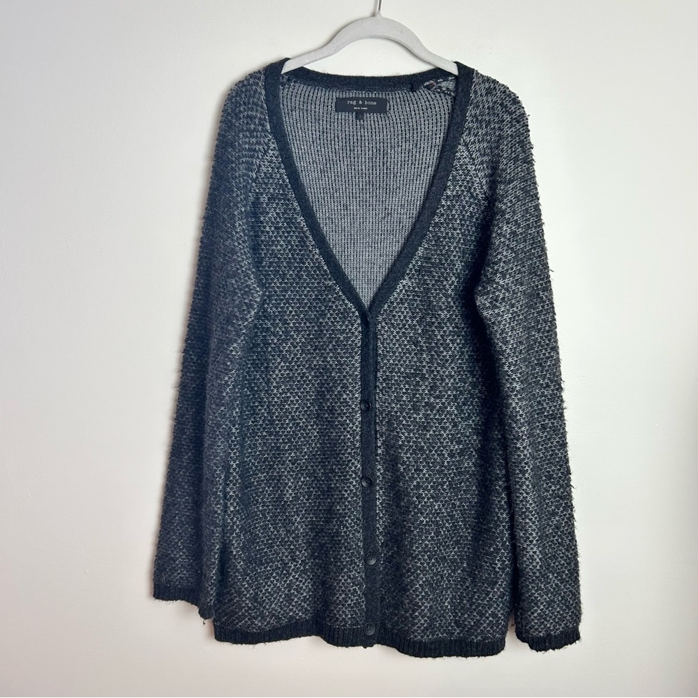 RAG & BONE New York Gray Button Up Cardigan Sweater Large L